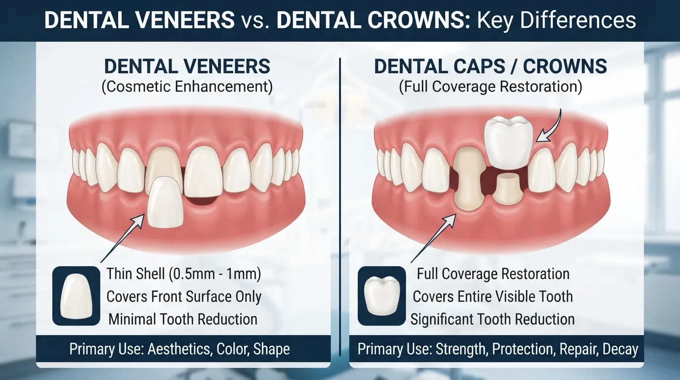 caps or veneers